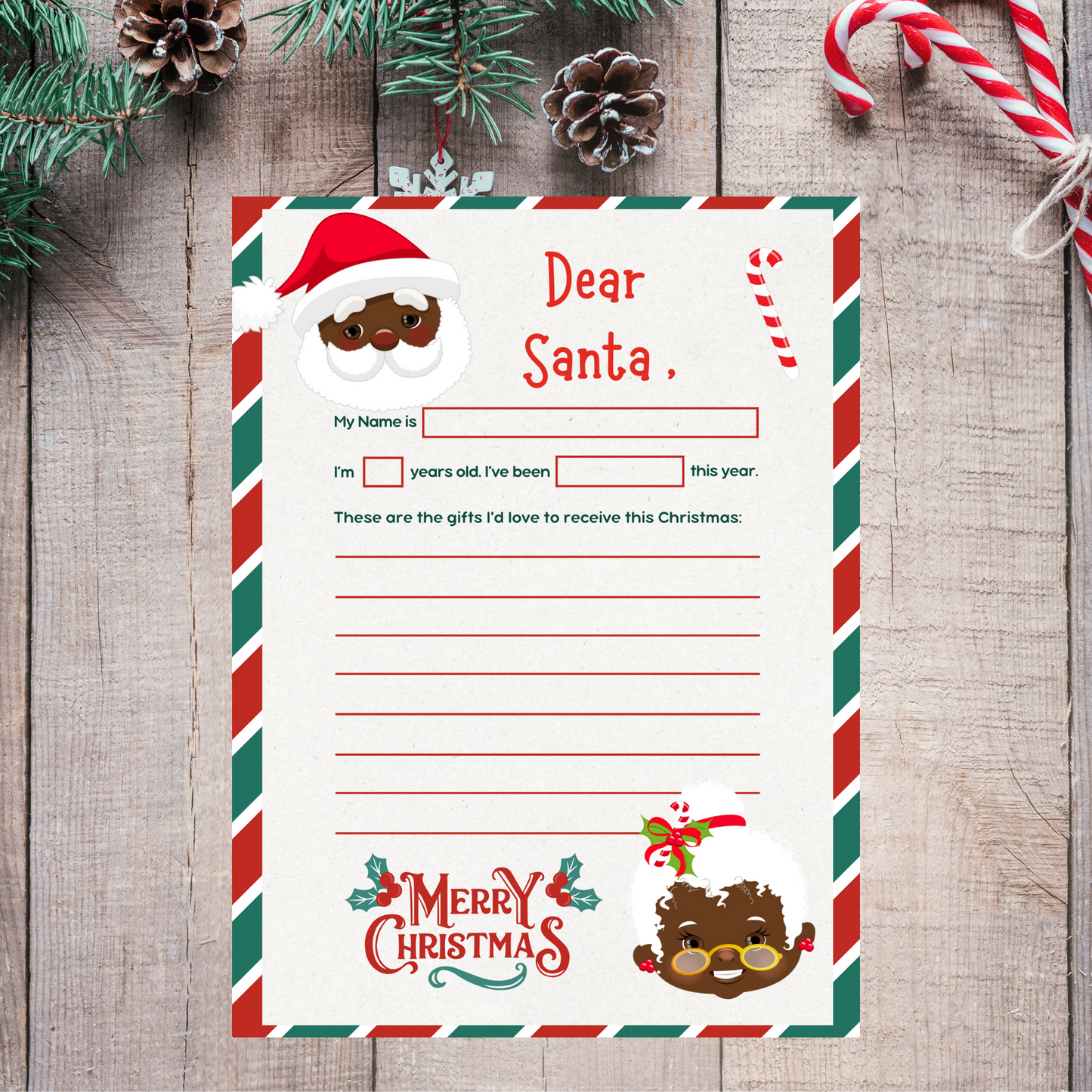 Christmas ideas, Christmas printable crafts, Christmas crafts, letter for santa, letter from santa, etsy, etsy download, dear santa letter, dear santa printable, letters to santa, Christmas, santa letter, digital download, Christmas download, printable letter for santa,