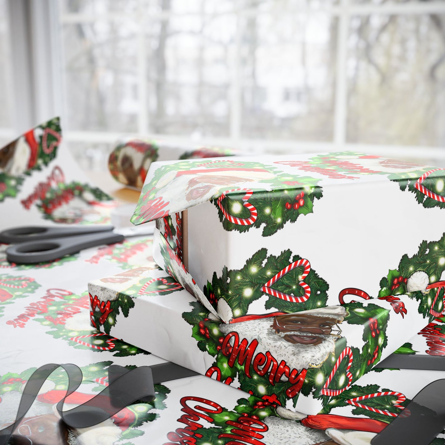 christmas, christmas tree, christmas decor, christmas gift, christmas gift ideas, black christmas, christmas wrapping paper, holiday wrapping paper, holidays, black santa, black santa claus, black christmas