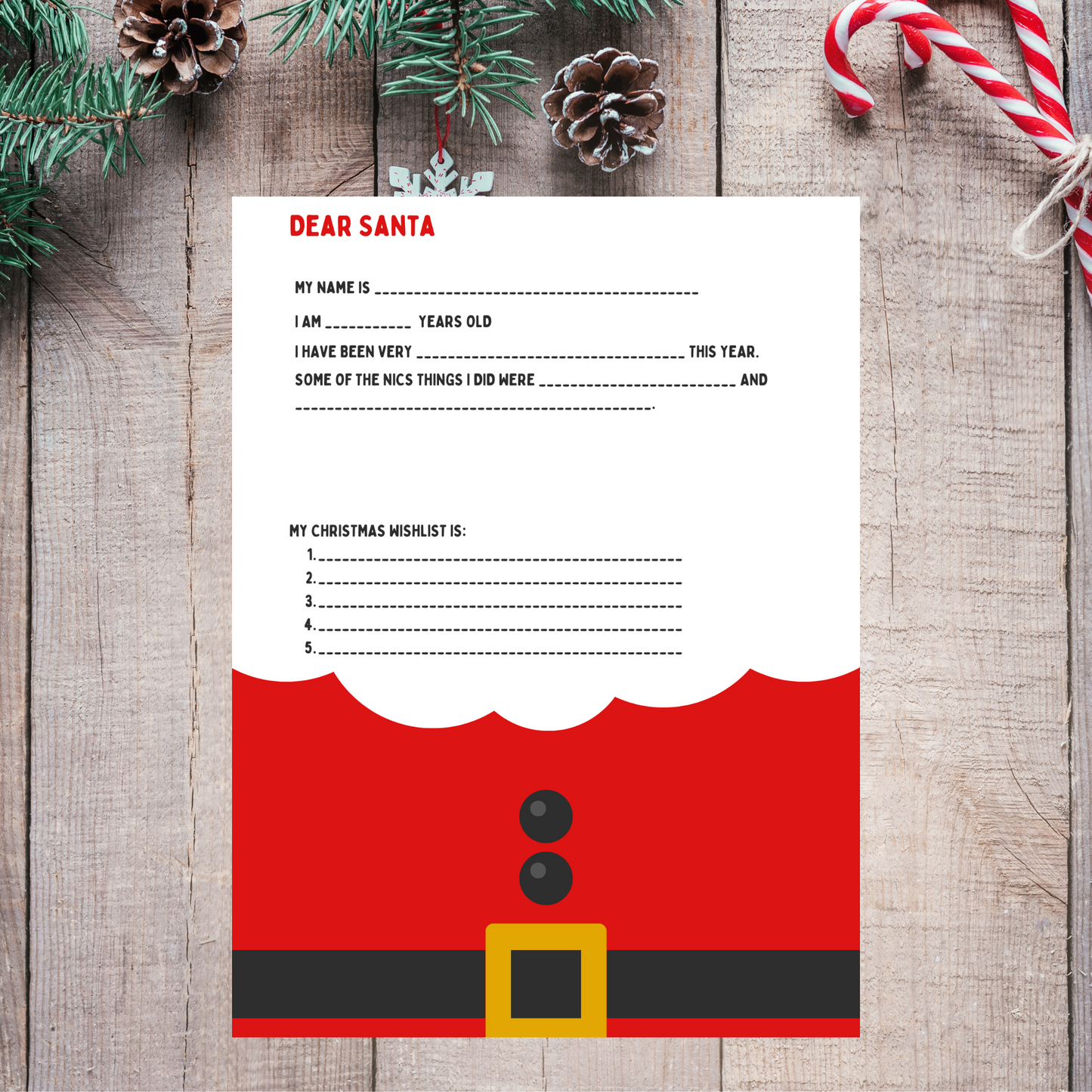 Christmas ideas, Christmas printable crafts, Christmas crafts, letter for santa, letter from santa, etsy, etsy download, dear santa letter, dear santa printable, letters to santa, Christmas, santa letter, digital download, Christmas download, printable letter for santa,