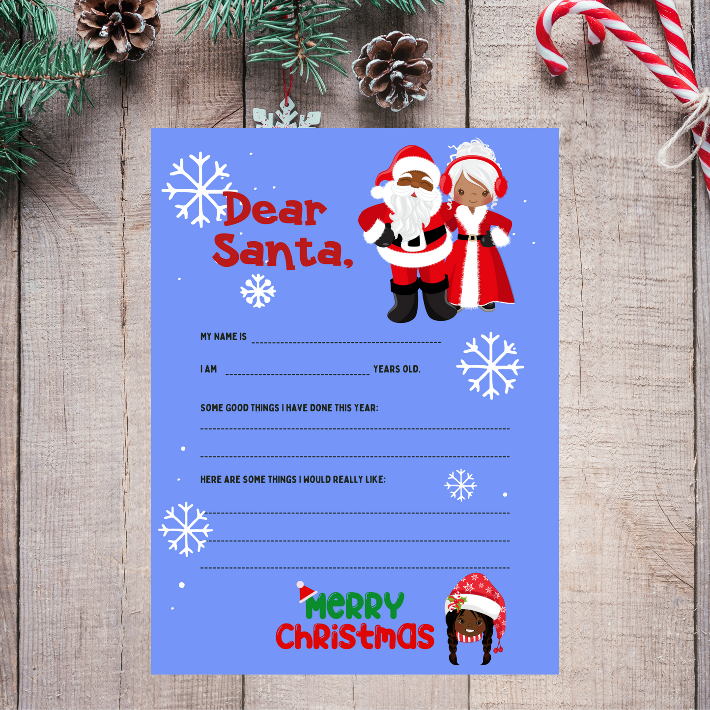 Christmas ideas, Christmas printable crafts, Christmas crafts, letter for santa, letter from santa, etsy, etsy download, dear santa letter, dear santa printable, letters to santa, Christmas, santa letter, digital download, Christmas download, printable letter for santa,