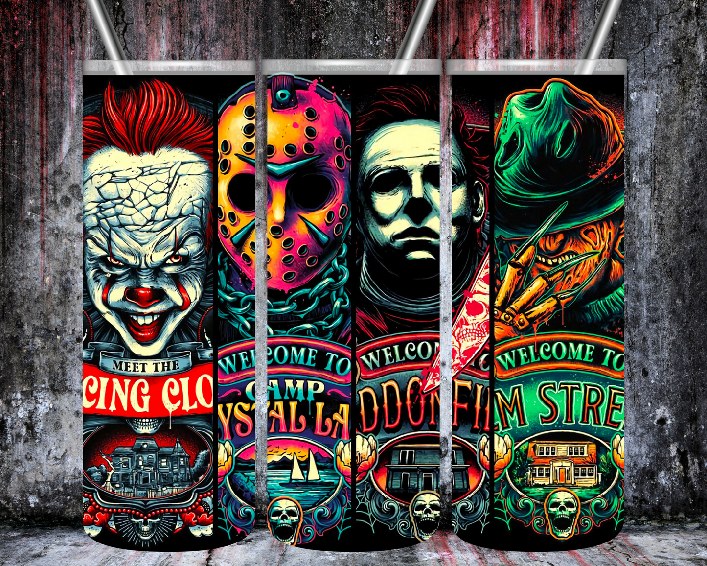 horror movies, pennywise, jason vorhees, michael myers, freddy kruger, Beverage tumbler wrap, Drink wraps, drink tumbler wrap, 20 oz tumbler, beer wrap, etsy digital products, etsy digital downloads, tumbler wrap designs, etsy sublimation designs, tumbler wraps, wrapper tumblers, tumbler vinyl, sublimation transfers, etsy tumbler, straight tumblers, digital png, tumbler wrap designs, etsy,