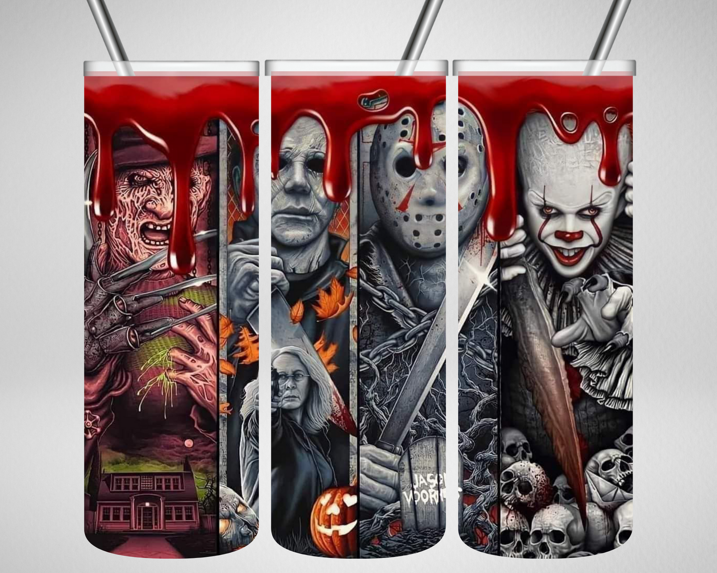 horror movies, pennywise, jason vorhees, michael myers, freddy kruger, Beverage tumbler wrap, Drink wraps, drink tumbler wrap, 20 oz tumbler, beer wrap, etsy digital products, etsy digital downloads, tumbler wrap designs, etsy sublimation designs, tumbler wraps, wrapper tumblers, tumbler vinyl, sublimation transfers, etsy tumbler, straight tumblers, digital png, tumbler wrap designs, etsy,