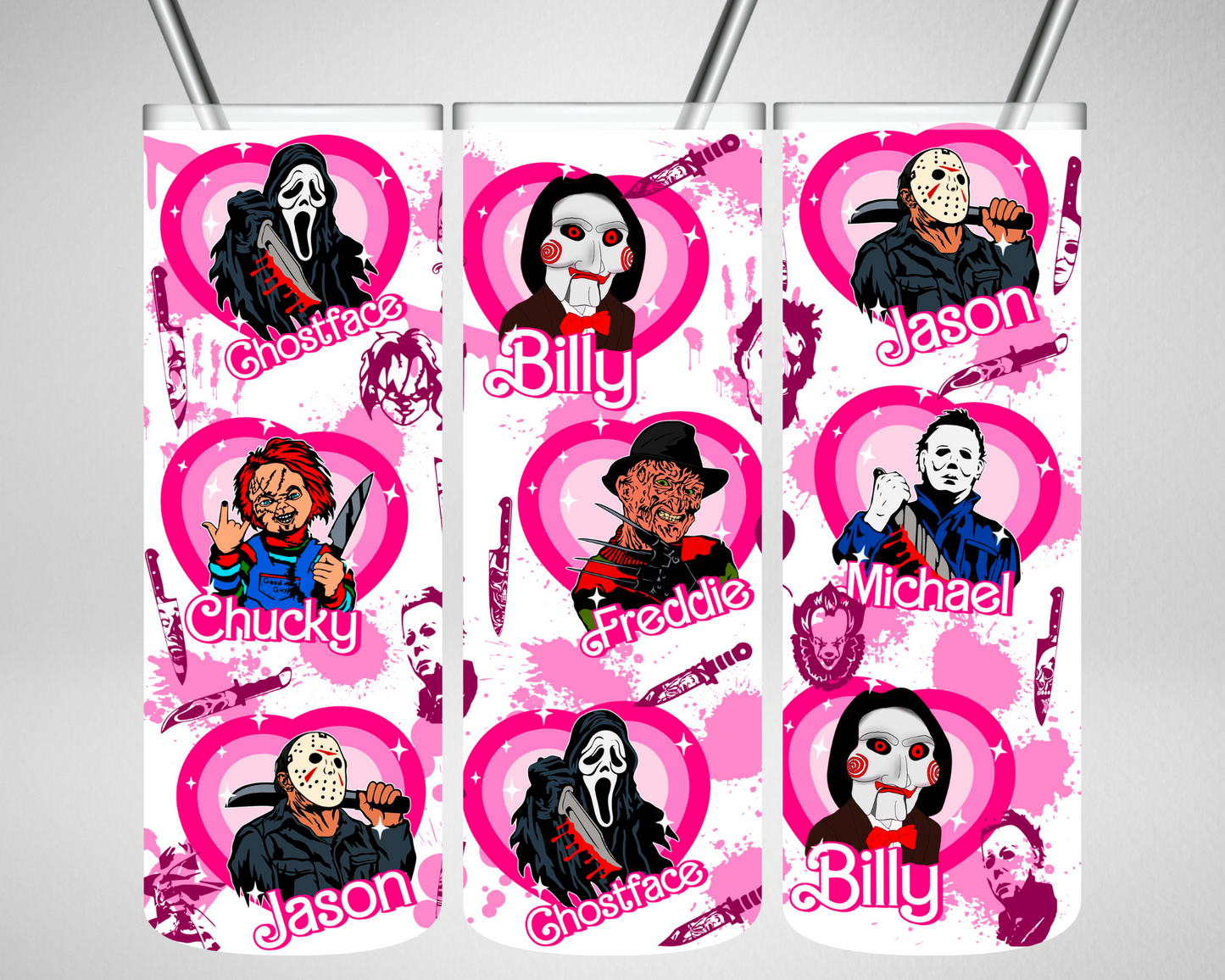 horror movies, pennywise, jason vorhees, michael myers, freddy kruger, Beverage tumbler wrap, Drink wraps, drink tumbler wrap, 20 oz tumbler, beer wrap, etsy digital products, etsy digital downloads, tumbler wrap designs, etsy sublimation designs, tumbler wraps, wrapper tumblers, tumbler vinyl, sublimation transfers, etsy tumbler, straight tumblers, digital png, tumbler wrap designs, etsy,