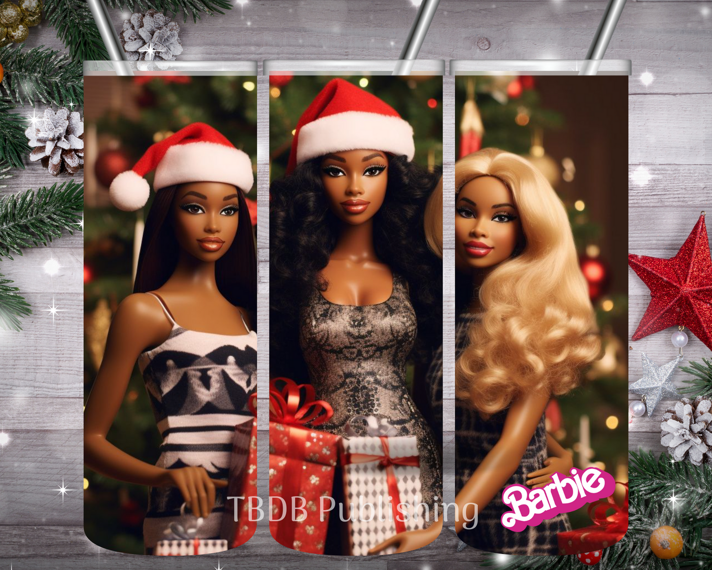 3D Tumbler Wrap, 20 oz tumbler, etsy digital products, etsy digital downloads, tumbler wrap designs, etsy sublimation designs, tumbler wraps, wrapper tumblers, tumbler vinyl, sublimation transfers, etsy tumbler, straight tumblers, digital png, tumbler wrap designs, etsy, Christmas barbie, barbie doll, barbie tumbler, Christmas barbie doll, Christmas tumbler, Christmas tumbler wrap, black barbie