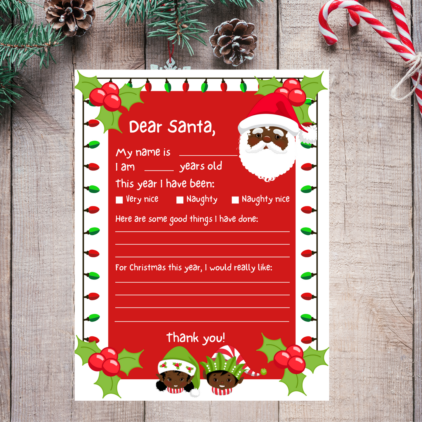 Christmas ideas, Christmas printable crafts, Christmas crafts, letter for santa, letter from santa, etsy, etsy download, dear santa letter, dear santa printable, letters to santa, Christmas, santa letter, digital download, Christmas download, printable letter for santa,
