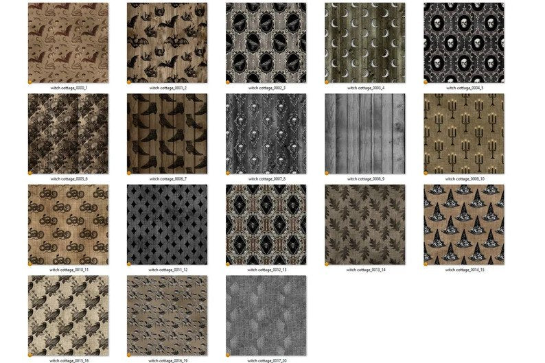 Witch Digital Paper Textures | Seamless Grunge Pattern Backgrounds | Halloween Scrapbook Paper | Halloween Digital Paper | Worn Grunge - Think Big Dream Big Publishing