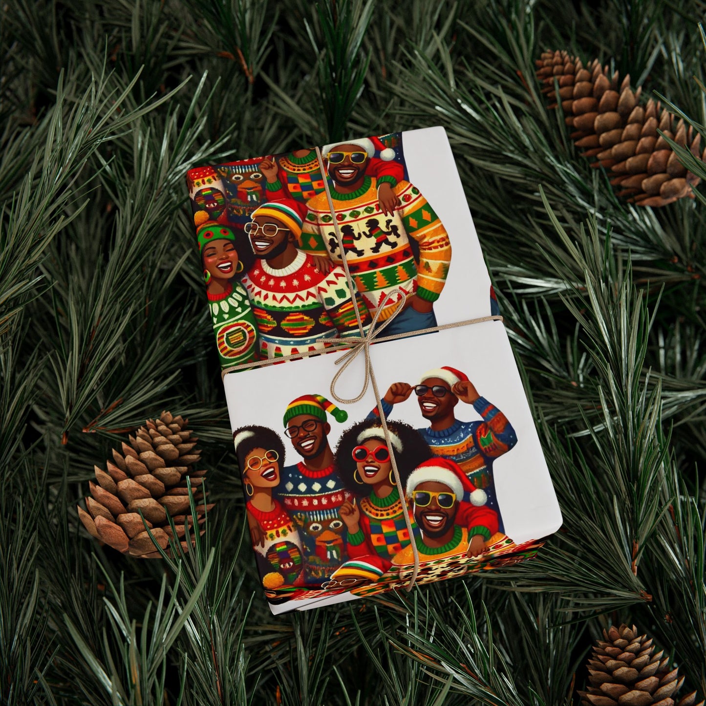 christmas, christmas tree, christmas decor, christmas gift, christmas gift ideas, black christmas, christmas wrapping paper, holiday wrapping paper, holidays, black santa, black santa claus, black christmas