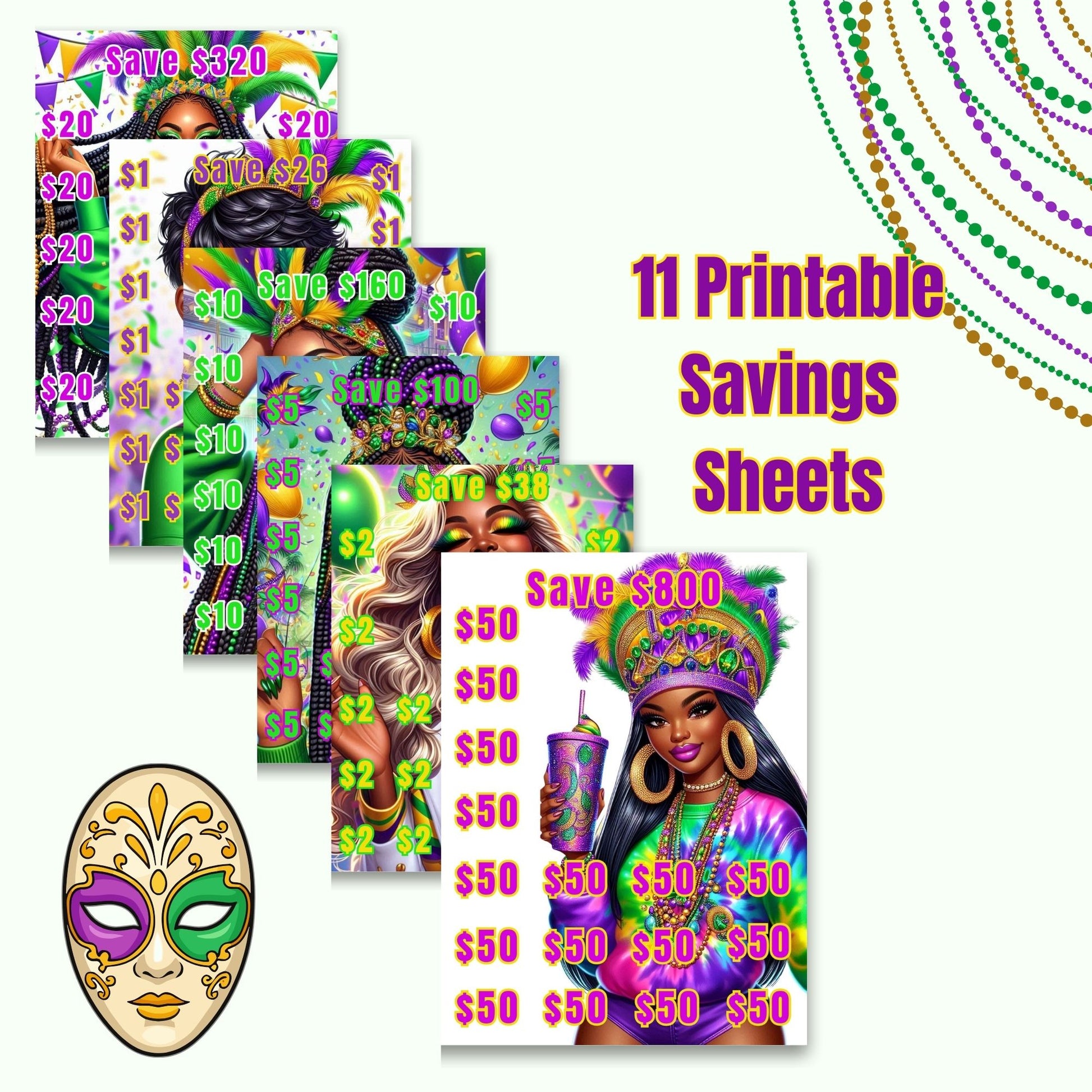 money savings, money savings challenge, money savings tips, mardi gras, money saver,  financial planner, Saving Book Challenges, money savings sheet, Savings Downloads, Budget Babe Printable, savings envelope, Black Girl Savings Challenge, bestie money saver, savings challenge women, money envelope, cash tracker, savings tracker