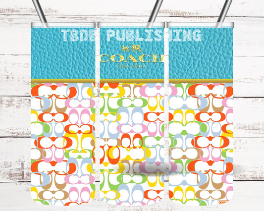 Coach tumbler wrap, etsy digital products, etsy digital downloads, tumbler wrap designs, etsy sublimation designs, tumbler wraps, sublimation transfers, wrapped tumblers, 20 oz tumbler