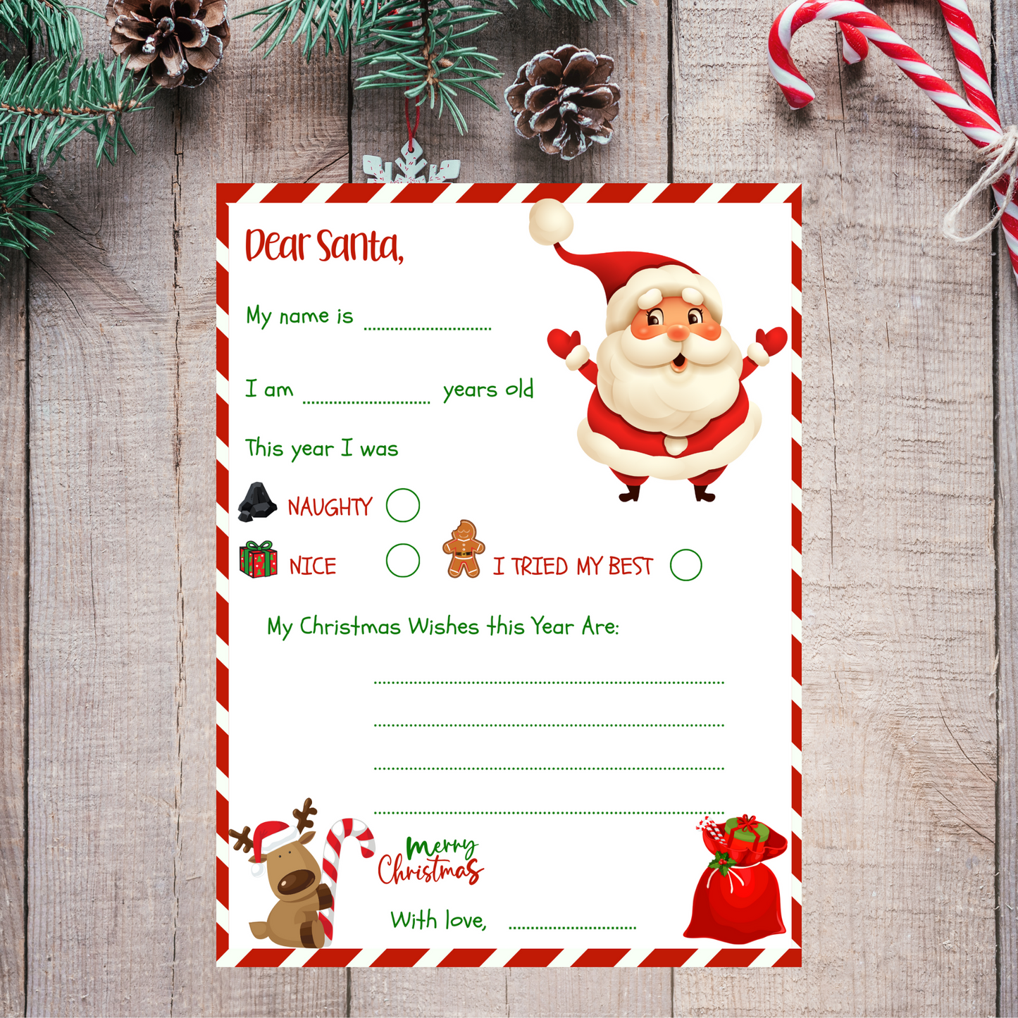 Christmas ideas, Christmas printable crafts, Christmas crafts, letter for santa, letter from santa, etsy, etsy download, dear santa letter, dear santa printable, letters to santa, Christmas, santa letter, digital download, Christmas download, printable letter for santa, 